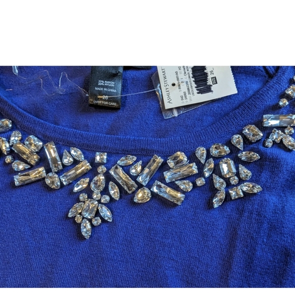 Ashley Stewart Size 26 Jewel Embellishment Violet Purple Cold Shoulder Tunic NWT - Picture 9 of 16